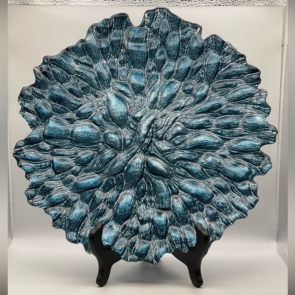Blue Textured Decorative Plate - Picture 2 of 4